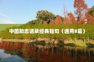 中国励志语录经典短句（通用8篇）