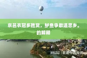 京邑衣冠多胜赏，鲈鱼争敢道思乡。的解释