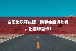 帘间尚觉琴床暖，院静偏闻酒瓮香。出自哪首诗？