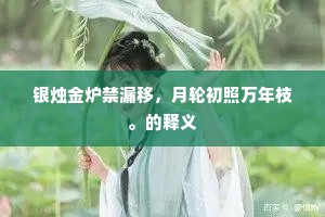 银烛金炉禁漏移，月轮初照万年枝。的释义