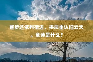 蹇步还依列宿边，拱辰重认旧云天。全诗是什么？