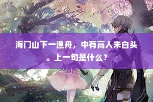海门山下一渔舟，中有高人未白头。上一句是什么？