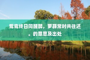 鸳鸾终日同醒醉，萝薜常时共往还。的意思及出处