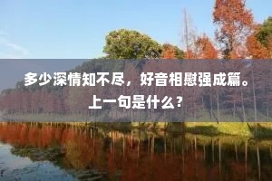 多少深情知不尽，好音相慰强成篇。上一句是什么？