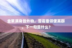 金紫满身皆外物，雪霜垂领便离群。下一句是什么？