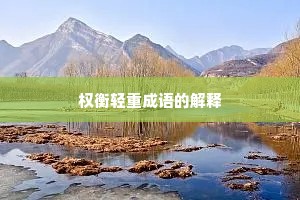 权衡轻重成语的解释