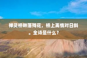 禅灵桥畔落残花，桥上离情对日斜。全诗是什么？