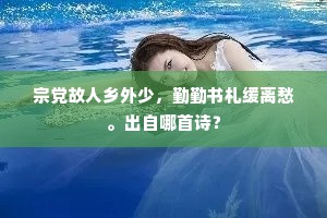 宗党故人乡外少，勤勤书札缓离愁。出自哪首诗？