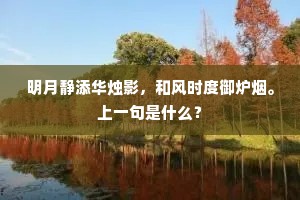 明月静添华烛影，和风时度御炉烟。上一句是什么？