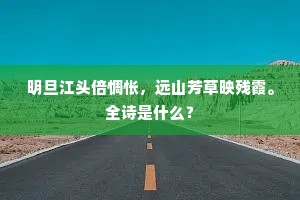 明旦江头倍惆怅，远山芳草映残霞。全诗是什么？