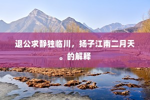 退公求静独临川，扬子江南二月天。的解释