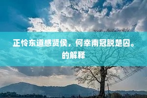 正怜东道感贤侯，何幸南冠脱楚囚。的解释