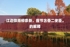 江边微雨柳条新，握节含香二使臣。的解释