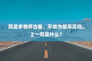 同是多情怀古客，不妨为赋吊灵均。上一句是什么？