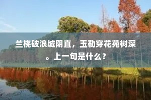 兰桡破浪城阴直，玉勒穿花苑树深。上一句是什么？