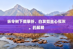 纵令树下能攀折，白发如丝心似灰。的解释