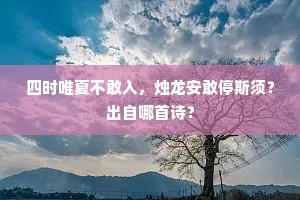 四时唯夏不敢入，烛龙安敢停斯须？出自哪首诗？
