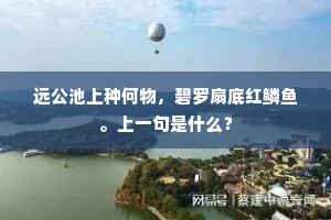 远公池上种何物，碧罗扇底红鳞鱼。上一句是什么？