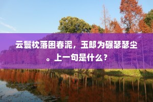 云鬟枕落困春泥，玉郎为碾瑟瑟尘。上一句是什么？