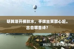 明眸渐开横秋水，手拨丝簧醉心起。出自哪首诗？