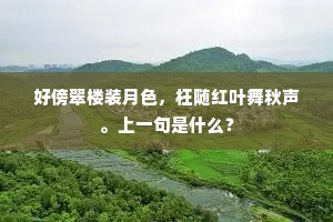 好傍翠楼装月色，枉随红叶舞秋声。上一句是什么？