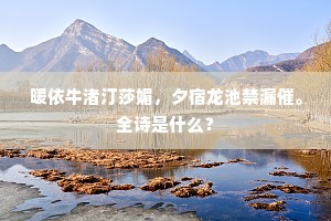 暖依牛渚汀莎媚，夕宿龙池禁漏催。全诗是什么？