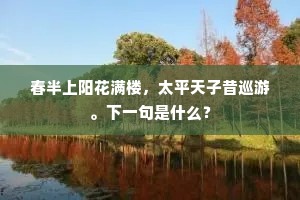 春半上阳花满楼，太平天子昔巡游。下一句是什么？
