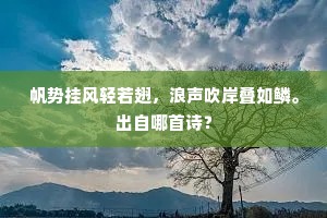 帆势挂风轻若翅，浪声吹岸叠如鳞。出自哪首诗？