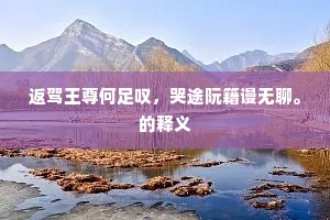 返驾王尊何足叹，哭途阮籍谩无聊。的释义