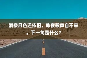 满楼月色还依旧，昨夜歌声自不来。下一句是什么？