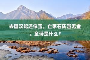 去国汉妃还似玉，亡家石氏岂无金。全诗是什么？