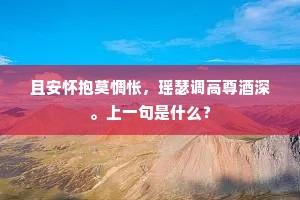 且安怀抱莫惆怅，瑶瑟调高尊酒深。上一句是什么？