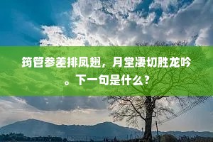 筠管参差排凤翅，月堂凄切胜龙吟。下一句是什么？