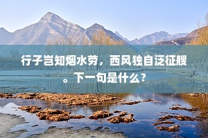 行子岂知烟水劳，西风独自泛征艘。下一句是什么？