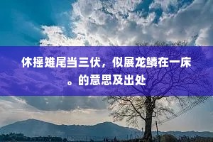 休摇雉尾当三伏，似展龙鳞在一床。的意思及出处