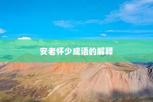 安老怀少成语的解释