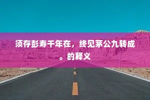 须存彭寿千年在，终见茅公九转成。的释义