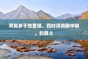 双鬓多于愁里镊，四时须向酬中销。的释义
