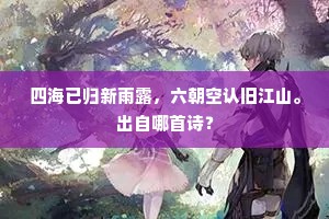 四海已归新雨露，六朝空认旧江山。出自哪首诗？