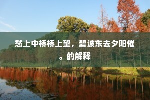 愁上中桥桥上望，碧波东去夕阳催。的解释