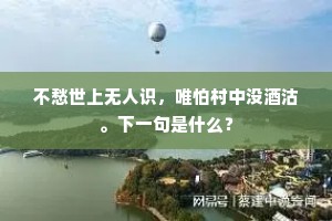 不愁世上无人识，唯怕村中没酒沽。下一句是什么？