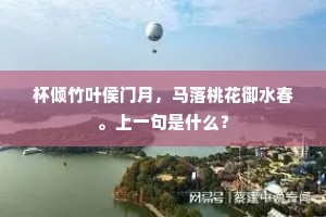 杯倾竹叶侯门月，马落桃花御水春。上一句是什么？