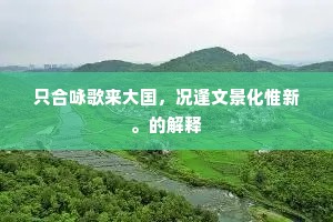 只合咏歌来大国，况逢文景化惟新。的解释