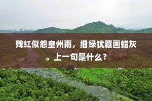 残红似怨皇州雨，细绿犹藏画蜡灰。上一句是什么？