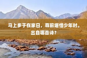 马上多于在家日，尊前堪惜少年时。出自哪首诗？