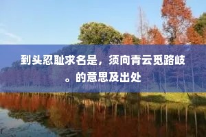到头忍耻求名是，须向青云觅路岐。的意思及出处