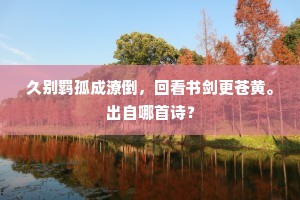 久别羁孤成潦倒，回看书剑更苍黄。出自哪首诗？