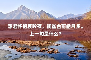 想君怀抱哀吟夜，铜雀台前皓月多。上一句是什么？