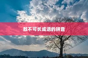敖不可长成语的拼音