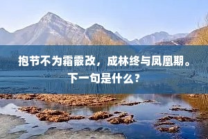 抱节不为霜霰改，成林终与凤凰期。下一句是什么？